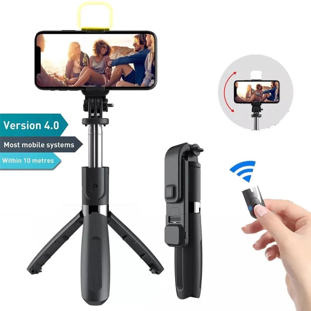 Sefie Stick With LED Light Mini Tripord Stand