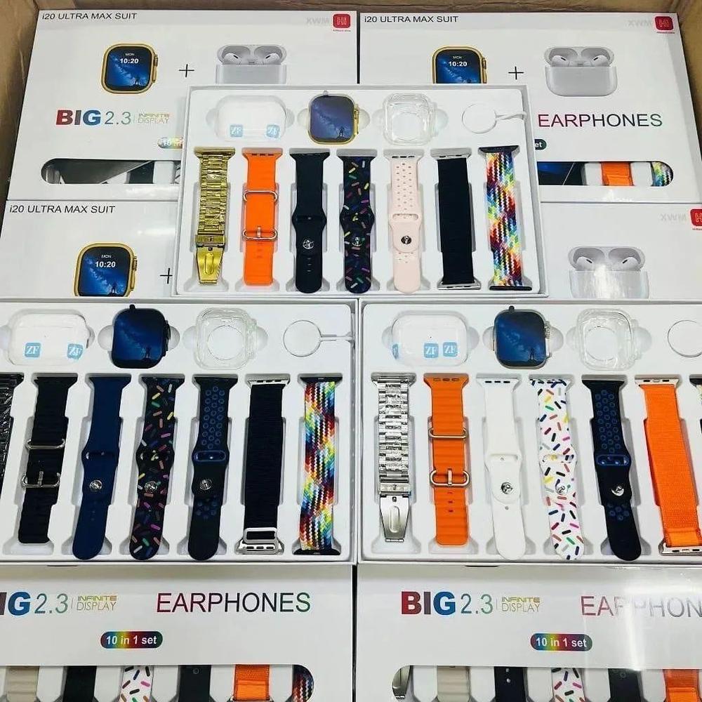 10 In 1 Ultra Max Suit Smart Watch With Eirpuds